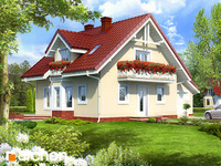projekt domu - Dom w rododendronach 4 [ 104,90 m2 ] 