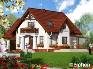 projekt domu - Ogród zimowy - Dom w morelach
